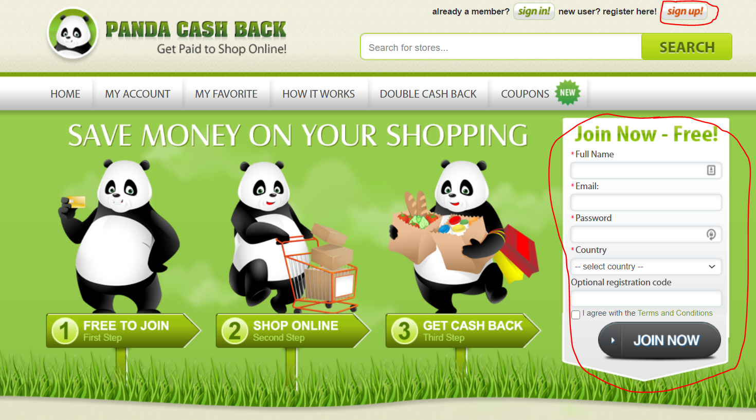 Click Here to Get Your Free PandaCashBack Account